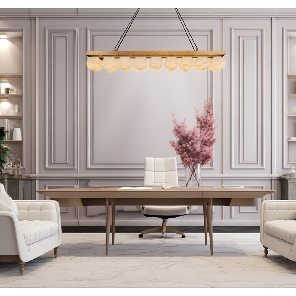 Люстра линейная прямоугольная с сферическими плафонами Phased Spheres