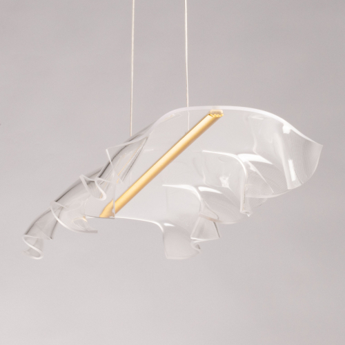 Люстра линейная с 3-мя белыми волнистыми плафонами Wave Line