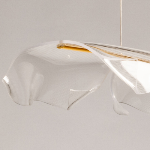 Люстра линейная с 3-мя белыми волнистыми плафонами Wave Line