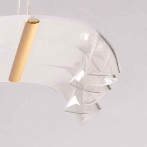 Люстра линейная с 3-мя белыми волнистыми плафонами Wave Line