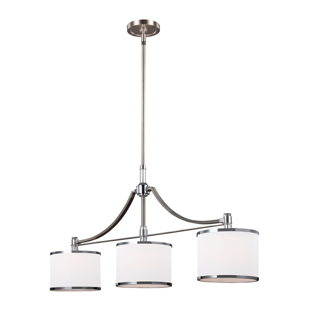 Люстра линейная с 3-мя белыми цилиндрическими плафонами Feiss