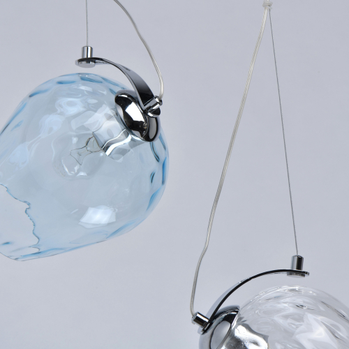 Люстра линейная с 5-ю разноцветными стеклянными плафонами Kaleido