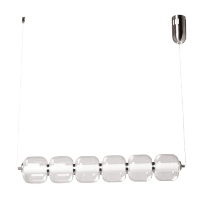 Люстра линейная с 6-ю прозрачными стеклянными плафонами округлой формы HANDLE GRAPE