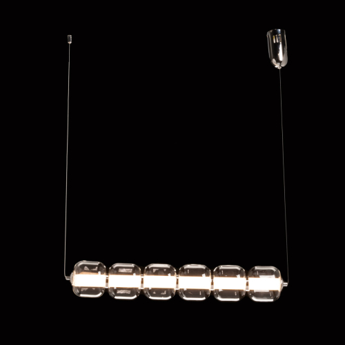 Люстра линейная с 6-ю прозрачными стеклянными плафонами округлой формы HANDLE GRAPE