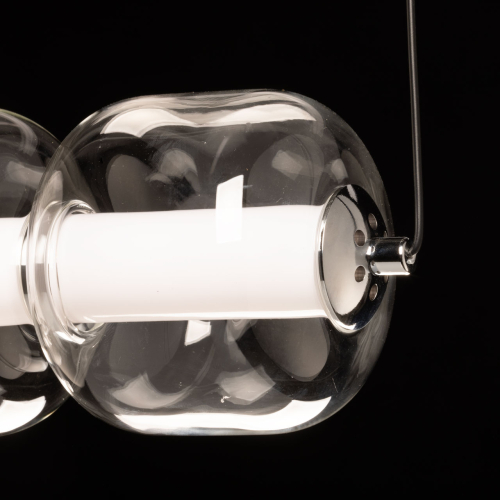 Люстра линейная с 6-ю прозрачными стеклянными плафонами округлой формы HANDLE GRAPE