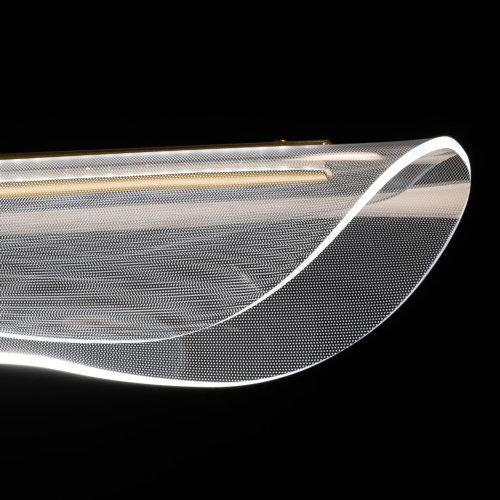 Люстра линейная с прозрачным волнообразным плафоном Wave Line