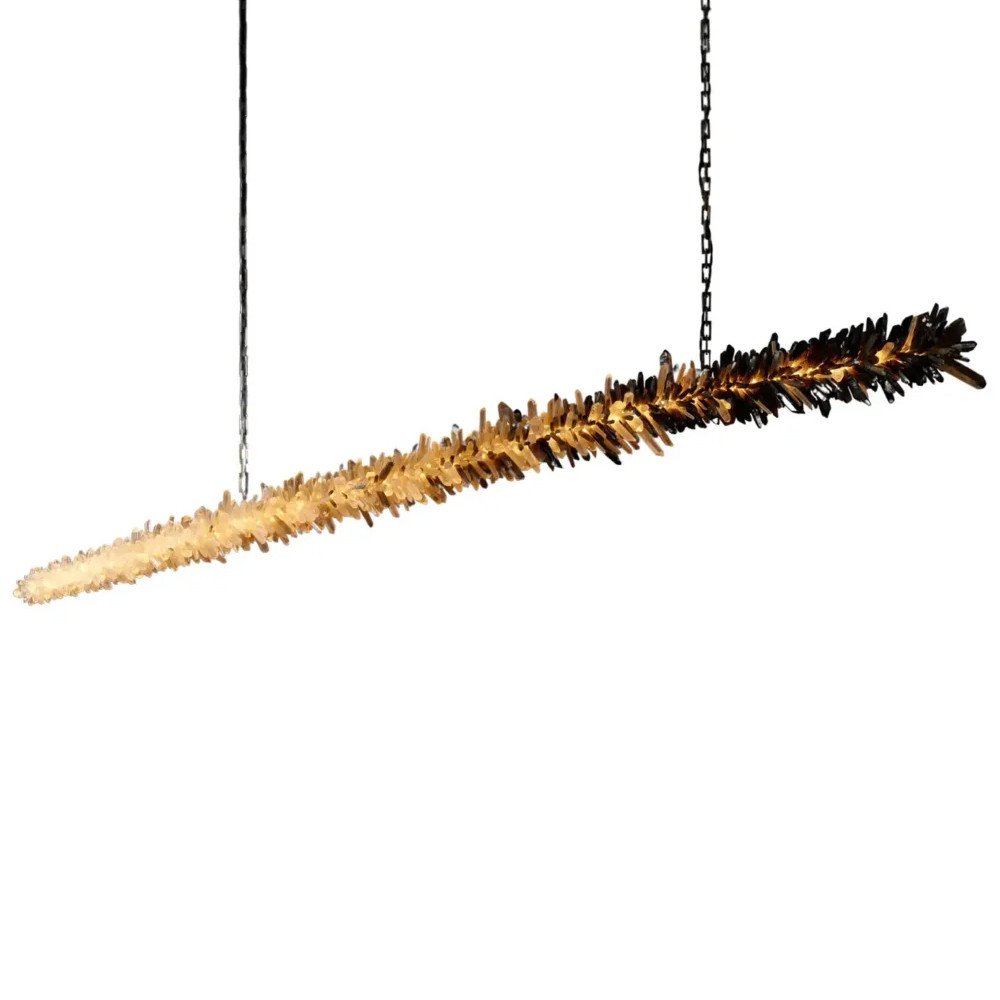 Люстра линейная светодиодная из необработанных кристаллов Mountain Comet