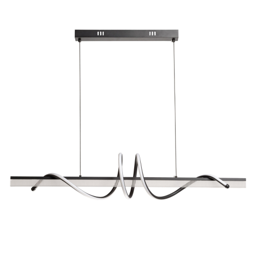 Люстра линейная черного цвета с волнообразным металлическим элементом Luke Lampco Tracer Lamp