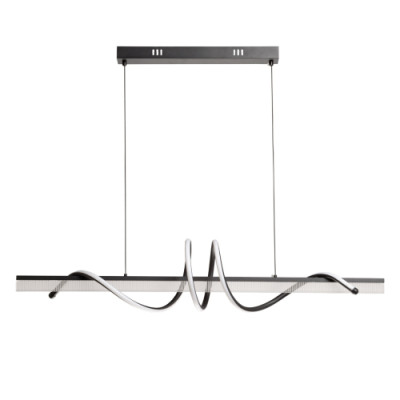 Люстра линейная черного цвета с волнообразным металлическим элементом Luke Lampco Tracer Lamp
