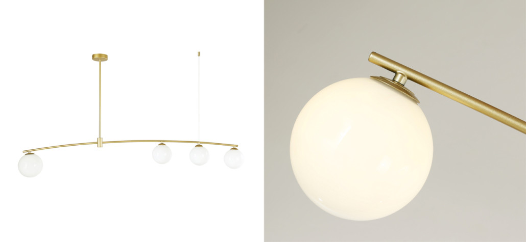 Люстра матового золотого цвета с белыми плафонами B.LUX C 4 Лампы