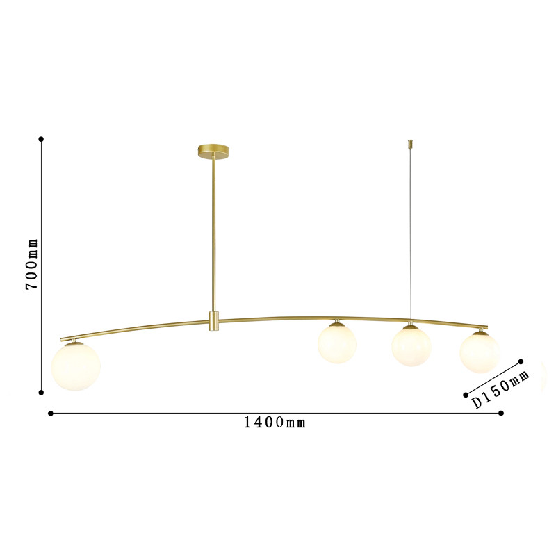 Люстра матового золотого цвета с белыми плафонами B.LUX C 4 Лампы