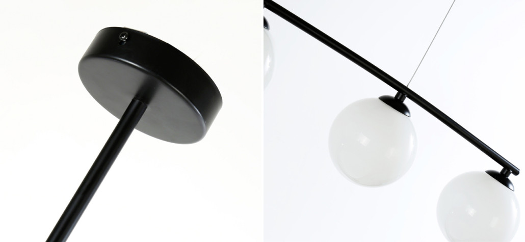 Люстра матового черного цвета с белыми плафонами B.LUX C 4 Лампы