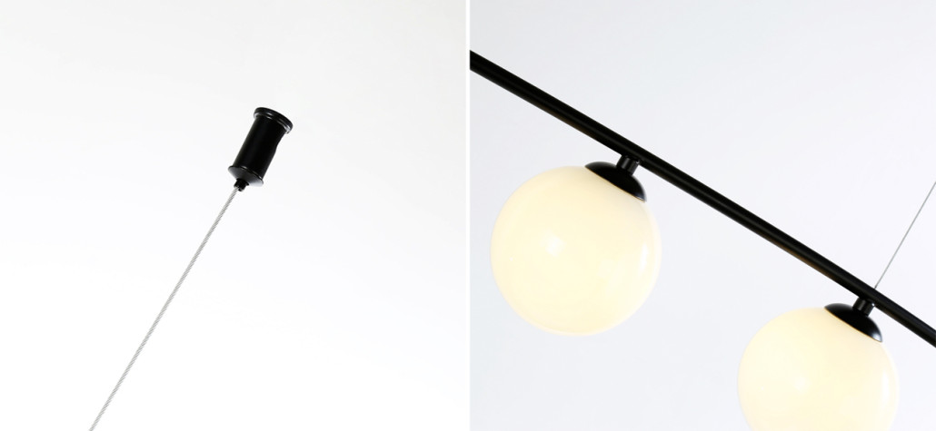 Люстра матового черного цвета с белыми плафонами B.LUX C 4 Лампы