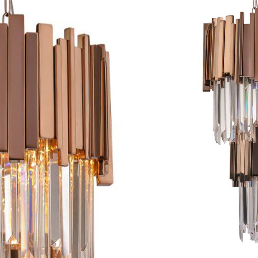 Люстра многоярусная Luxxu Modern Cascade Chandelier Bronze Metal Glass 35