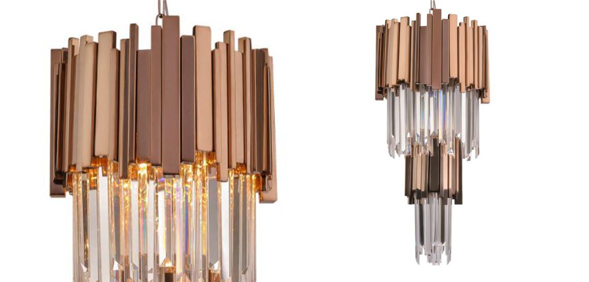 Люстра многоярусная Luxxu Modern Cascade Chandelier Bronze Metal Glass 35