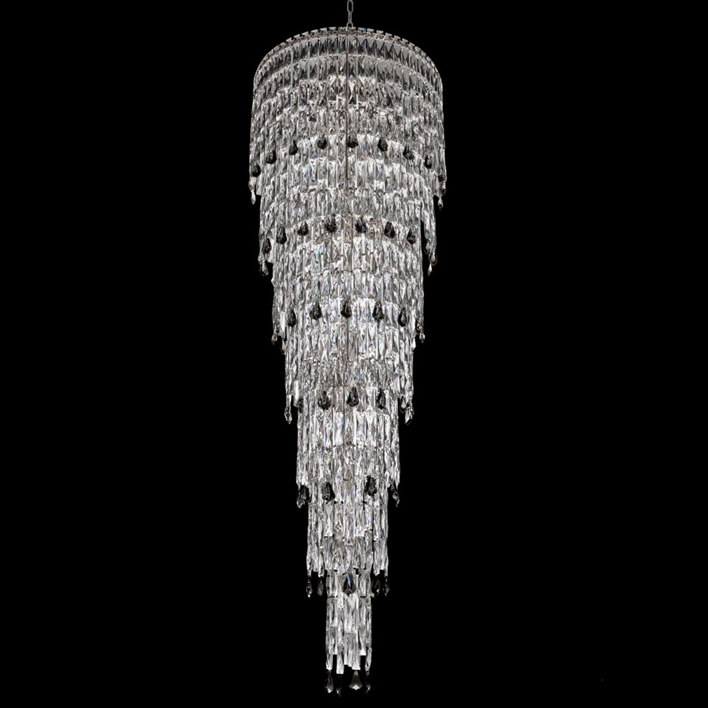 Люстра многоярусная каскадная с хрустальными подвесками Roul Crystal Light