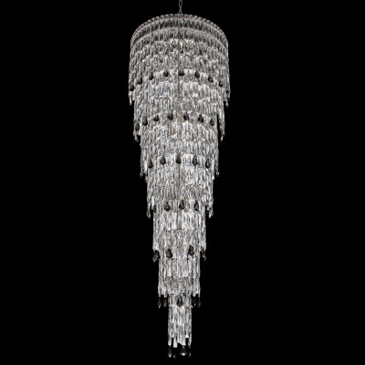 Люстра многоярусная каскадная с хрустальными подвесками Roul Crystal Light