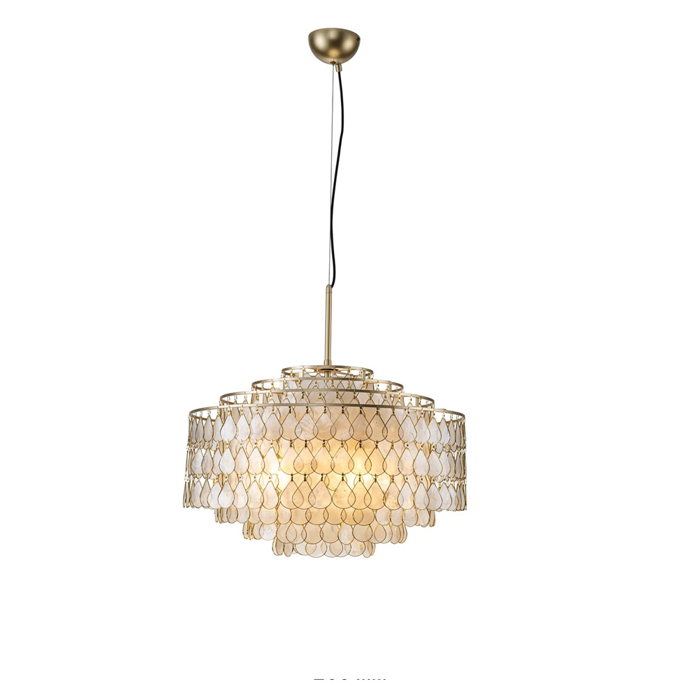 Люстра многоярусная с декором из натуральной морской ракушки Iridescent Light