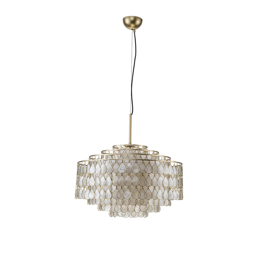 Люстра многоярусная с декором из натуральной морской ракушки Iridescent Light