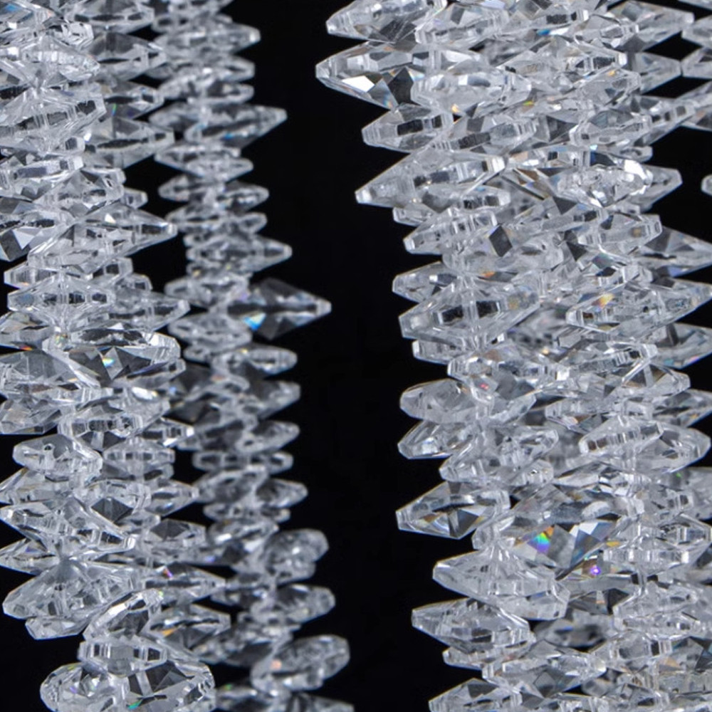 Люстра многоярусная с каркасом из металла и прозрачными подвесками FAIRYTREE Light