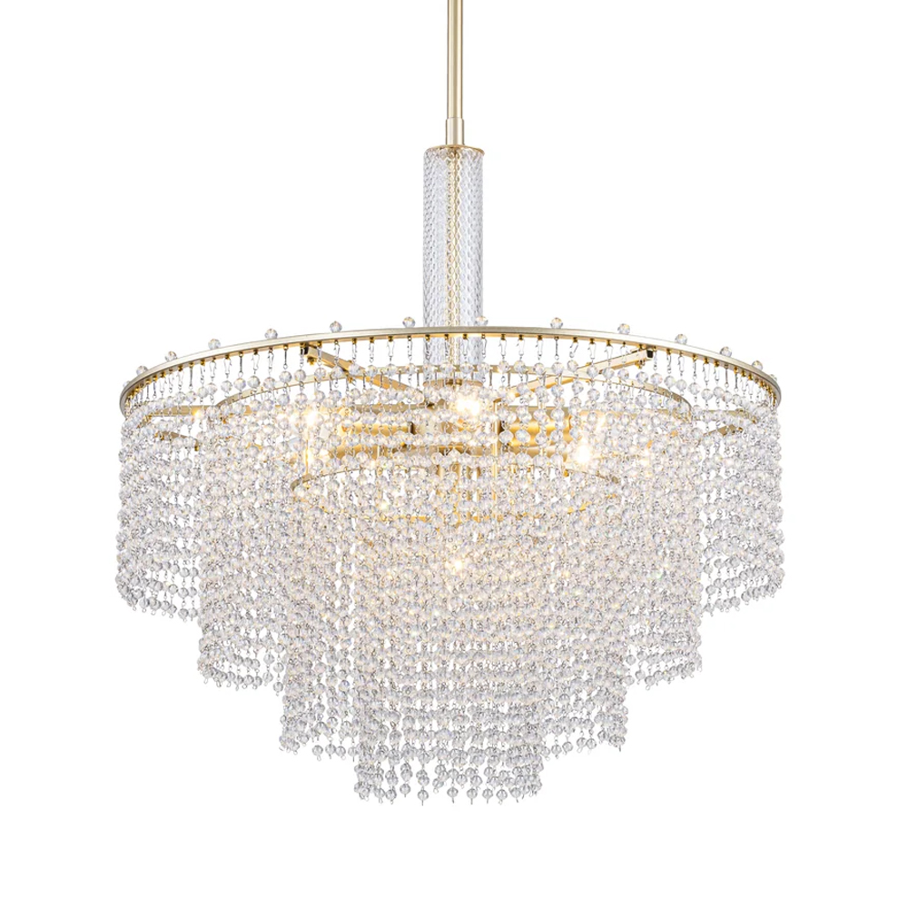 Люстра многоярусная с каскадами кристаллов Crystal Rains