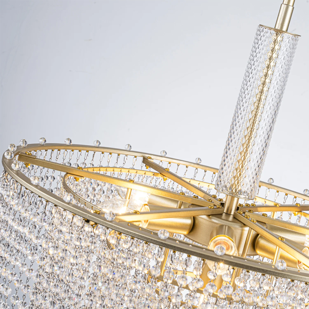 Люстра многоярусная с каскадами кристаллов Crystal Rains