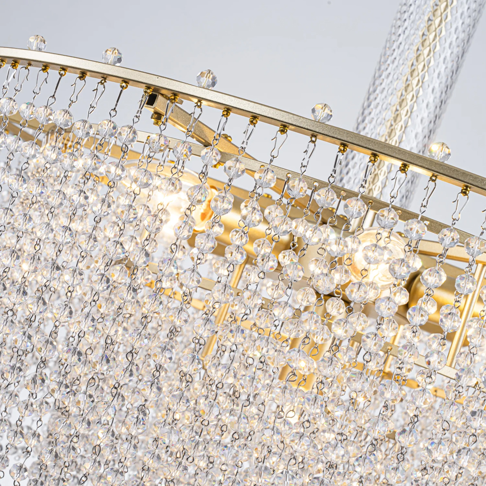 Люстра многоярусная с каскадами кристаллов Crystal Rains