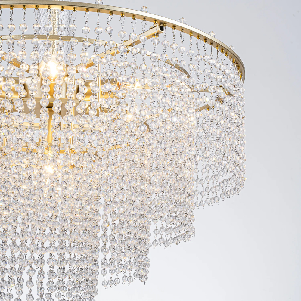 Люстра многоярусная с каскадами кристаллов Crystal Rains
