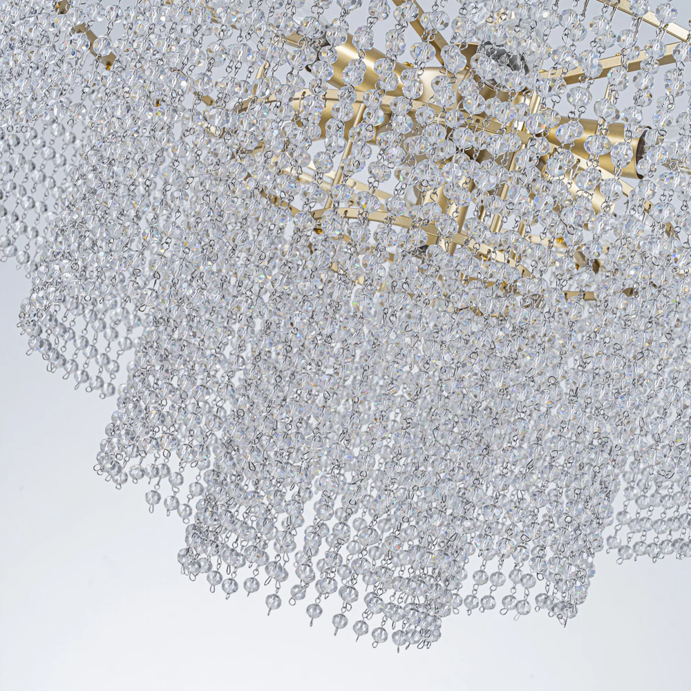 Люстра многоярусная с каскадами кристаллов Crystal Rains