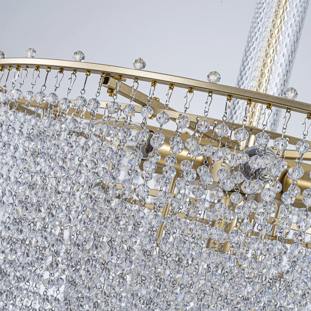 Люстра многоярусная с каскадами кристаллов Crystal Rains