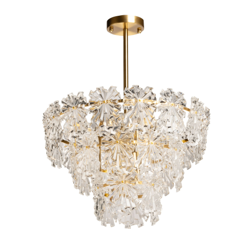 Люстра многоярусная с объемными прозрачными цветами Hanging Flowers