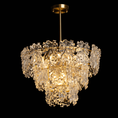 Люстра многоярусная с объемными прозрачными цветами Hanging Flowers