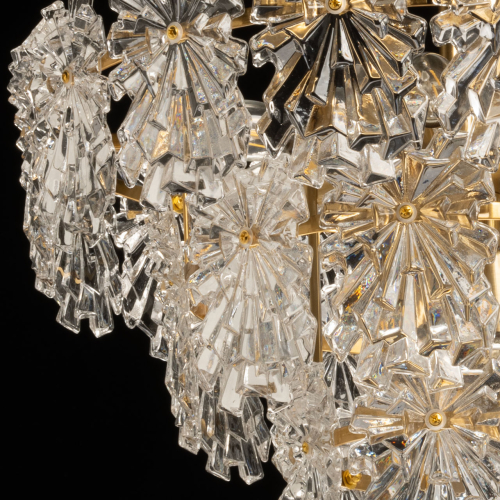 Люстра многоярусная с объемными прозрачными цветами Hanging Flowers