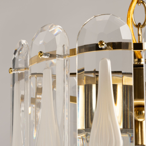 Люстра многоярусная с овальными прозрачными подвесками 28 см Harmonica