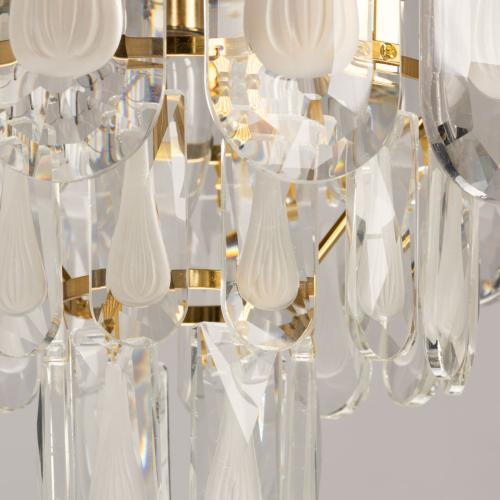 Люстра многоярусная с овальными прозрачными подвесками 28 см Harmonica