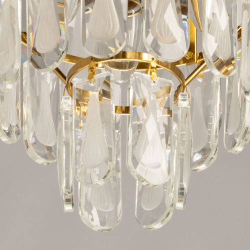 Люстра многоярусная с овальными прозрачными подвесками 28 см Harmonica