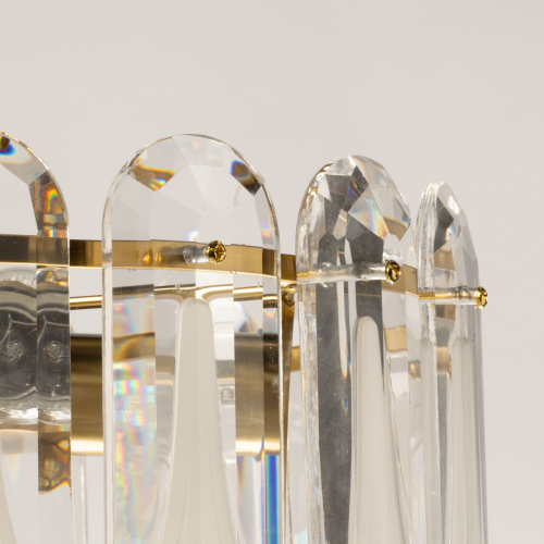 Люстра многоярусная с овальными прозрачными подвесками 36 см Harmonica