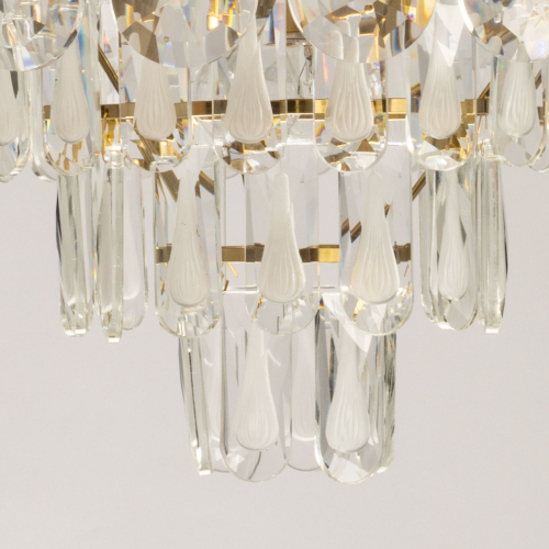 Люстра многоярусная с овальными прозрачными подвесками 36 см Harmonica