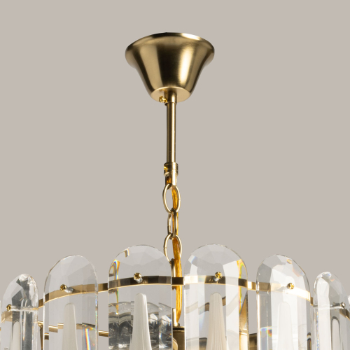 Люстра многоярусная с овальными прозрачными подвесками 36 см Harmonica