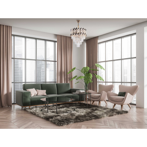 Люстра многоярусная с переплетенными металлическими элементами черного и золотого цвета и прозрачными хрустальными подвесками Empire Chandelier Crystal