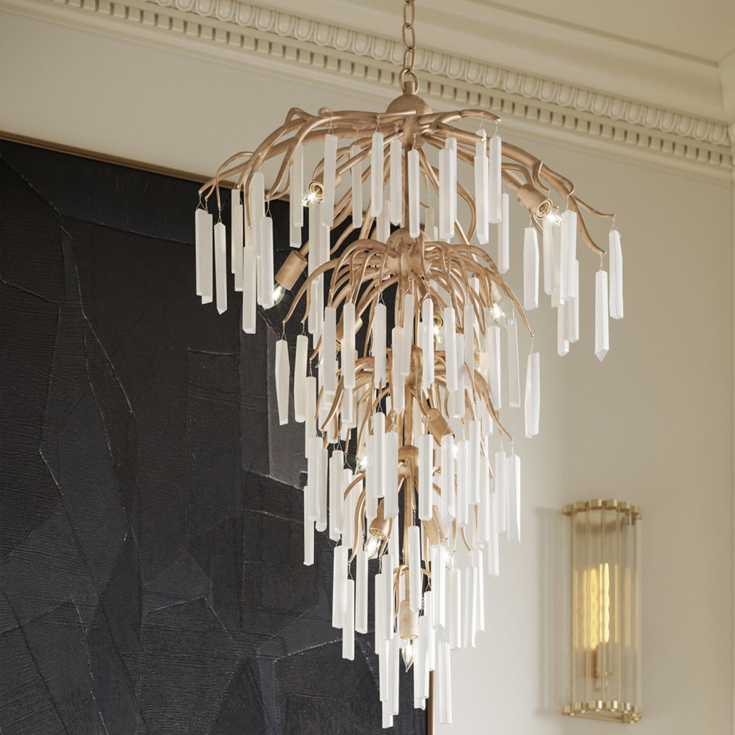 Люстра многоярусная с трубчатыми подвесками Dripping Crystals