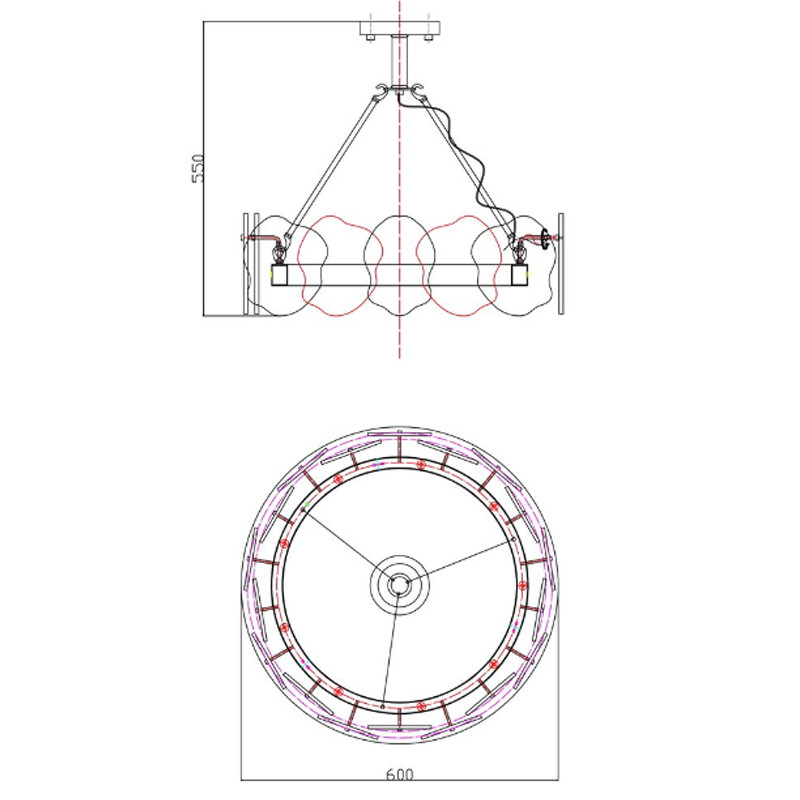 Люстра Мрамор Lucretia Marble Round Chandelier 60 см