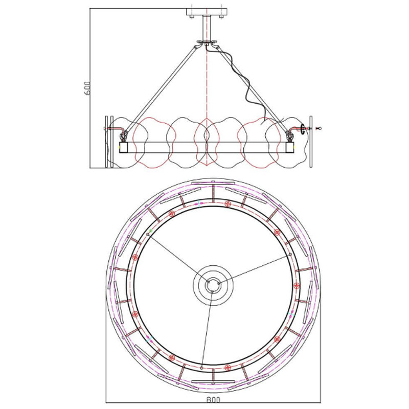Люстра Мрамор Lucretia Marble Round Chandelier 80 см