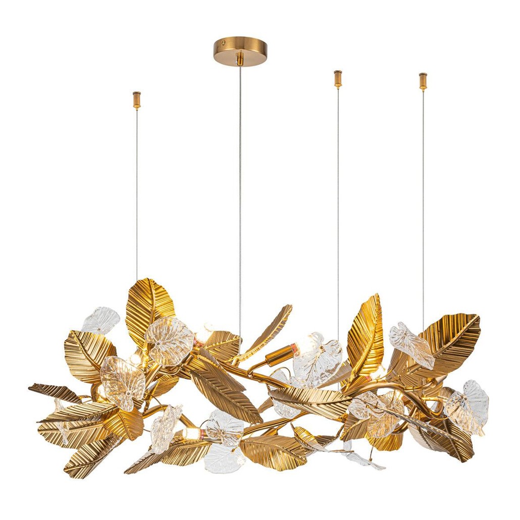 Люстра на ветвистом каркасе с листьями Golden Wreath