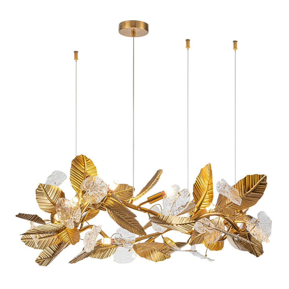 Люстра на ветвистом каркасе с листьями Golden Wreath