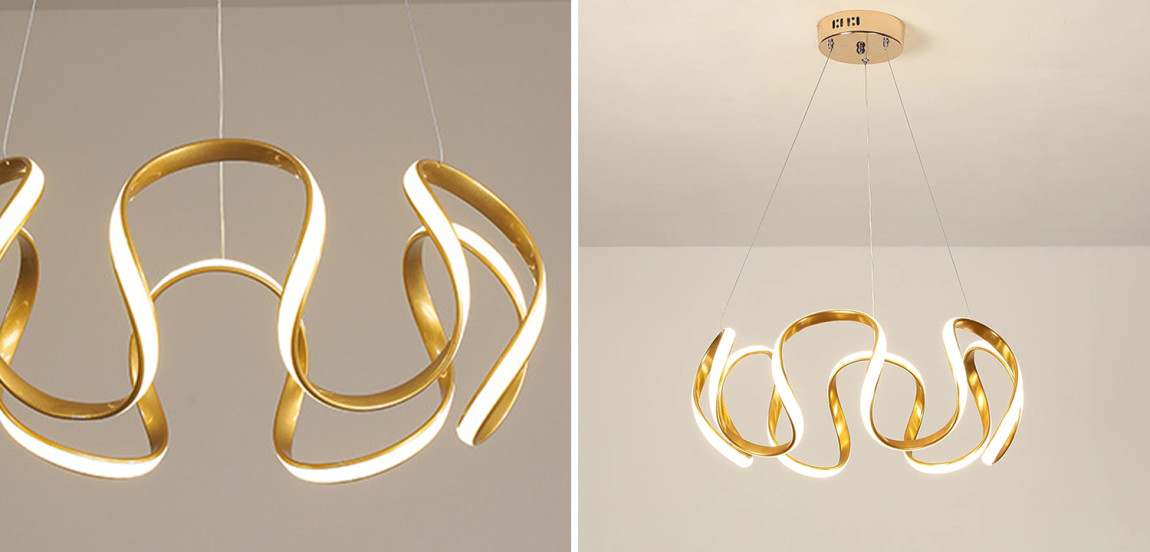 Люстра на струнном подвесе PRIYA Золото