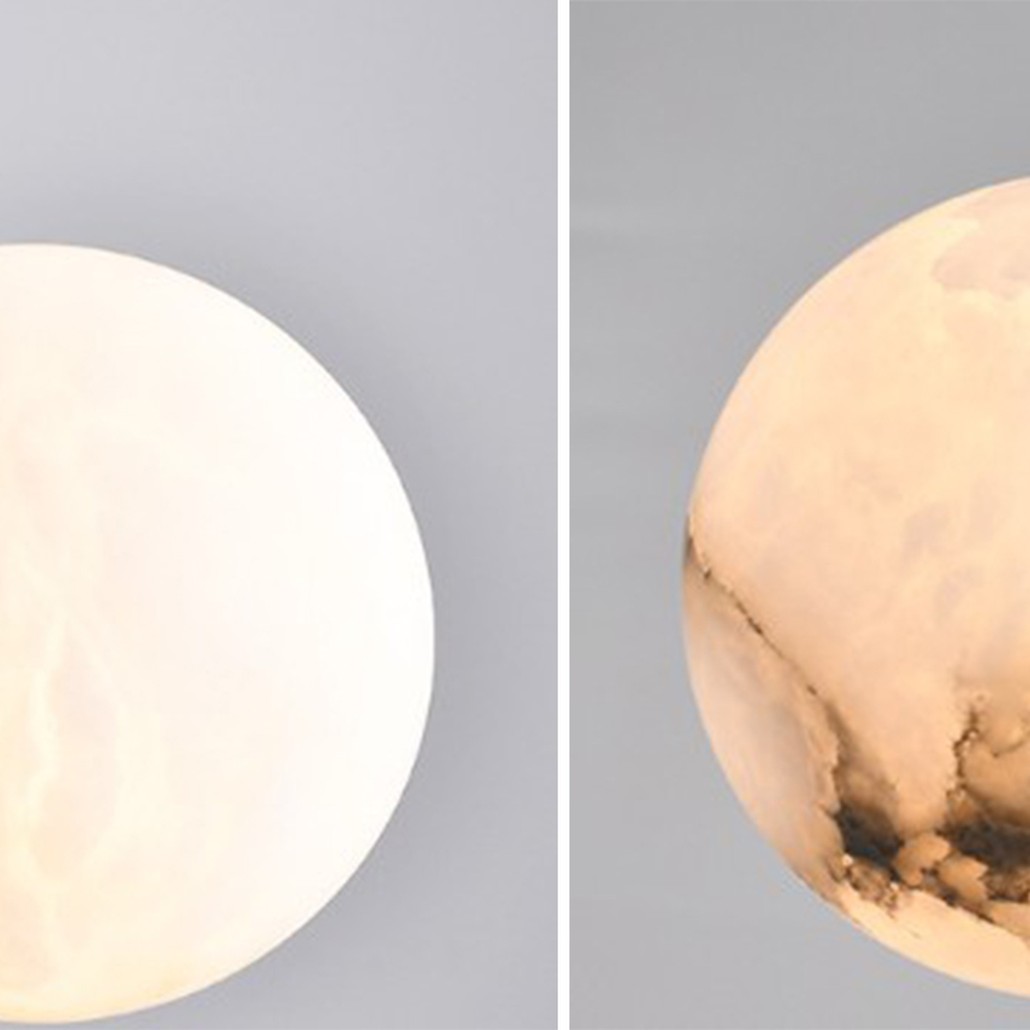 Люстра на штанге с плафонами из натурального мрамора Marble Plafonds
