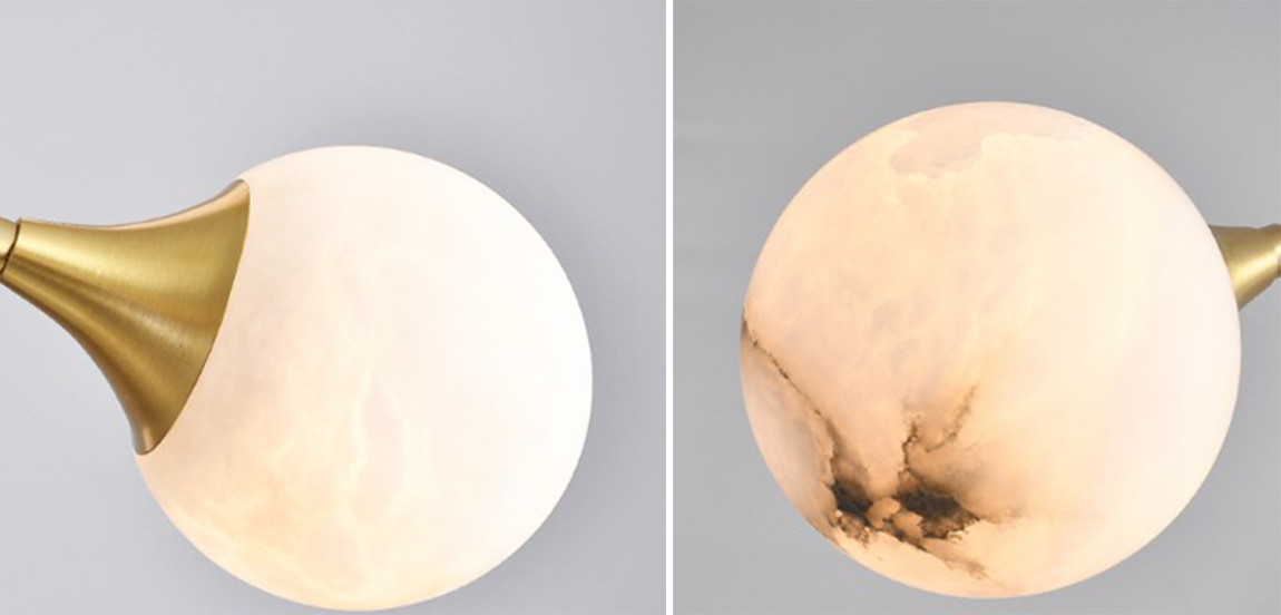 Люстра на штанге с плафонами из натурального мрамора Marble Plafonds