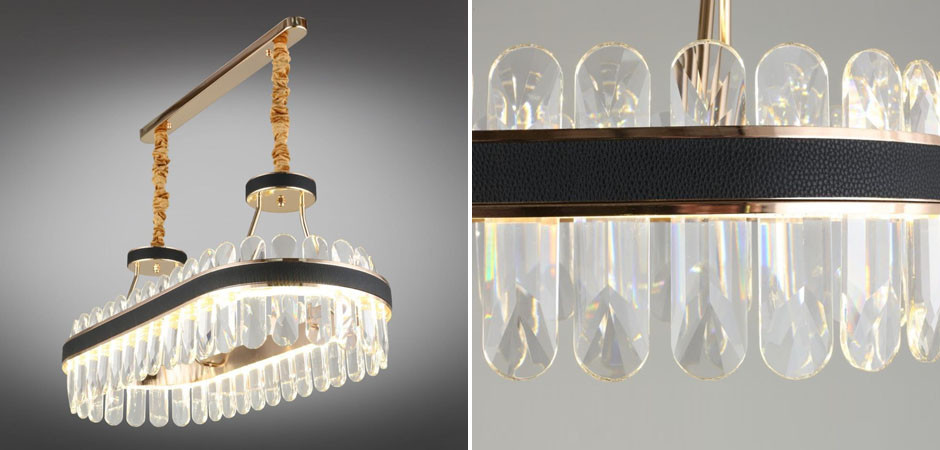 Люстра Овальная Sticks Золотая