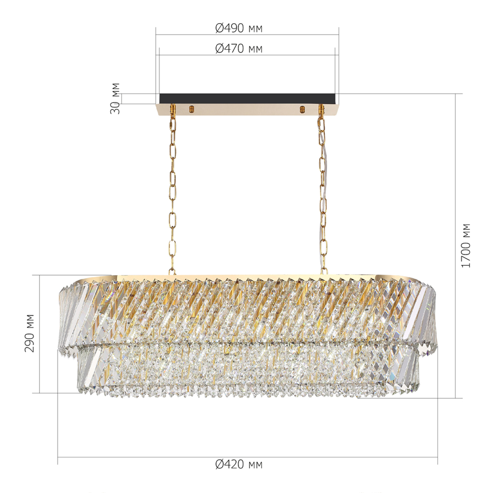 Люстра овальная в классическом обрамлении Light Connoisseurs Beauty